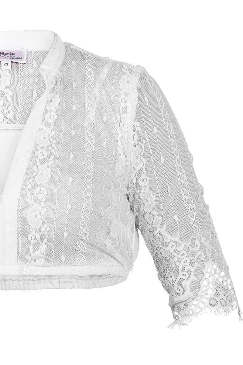 Dirndl-Bluse mit Stehkragen aus Spitze transparent offwhite Bild 2