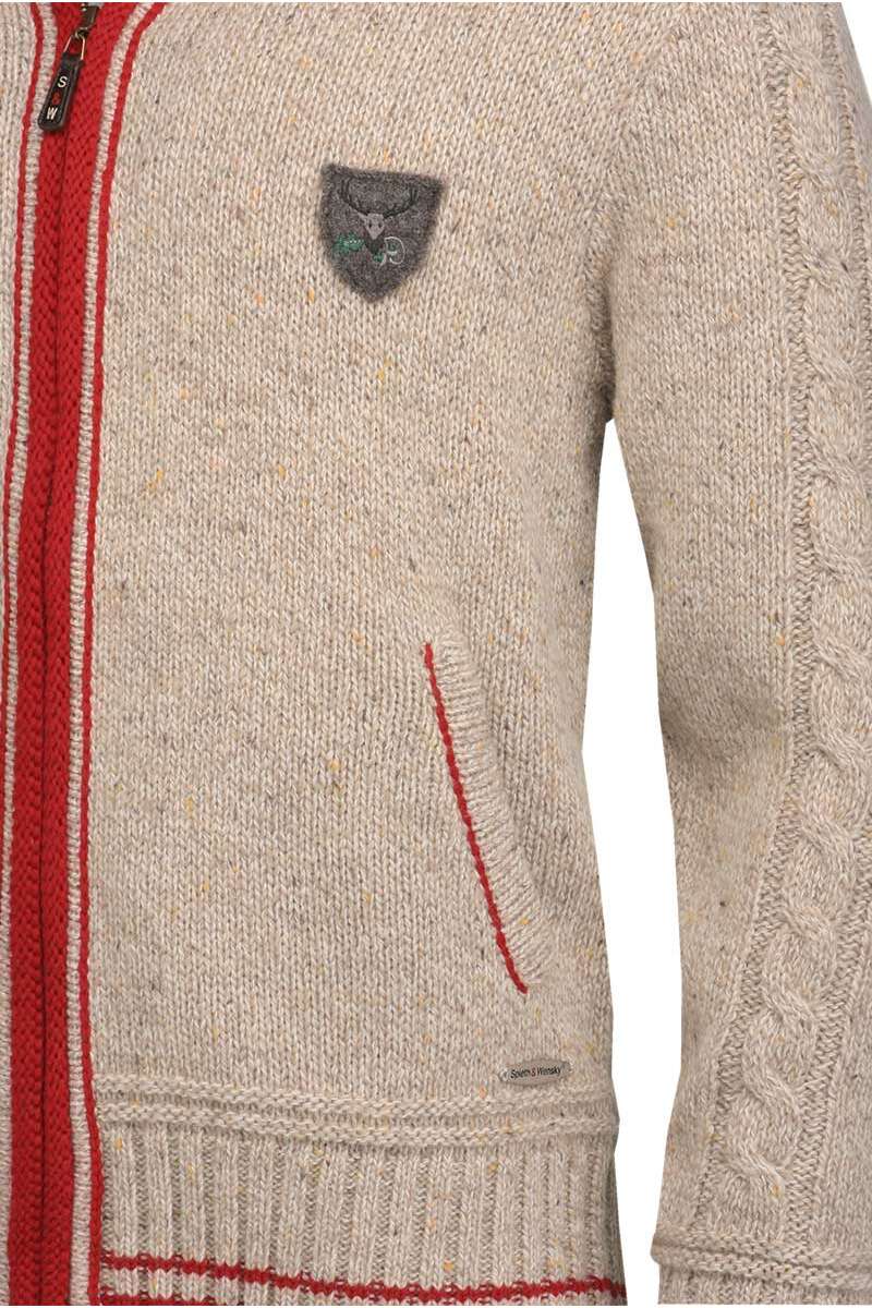 Trachten Strickjacke natur/rot 'Hannes' Bild 2