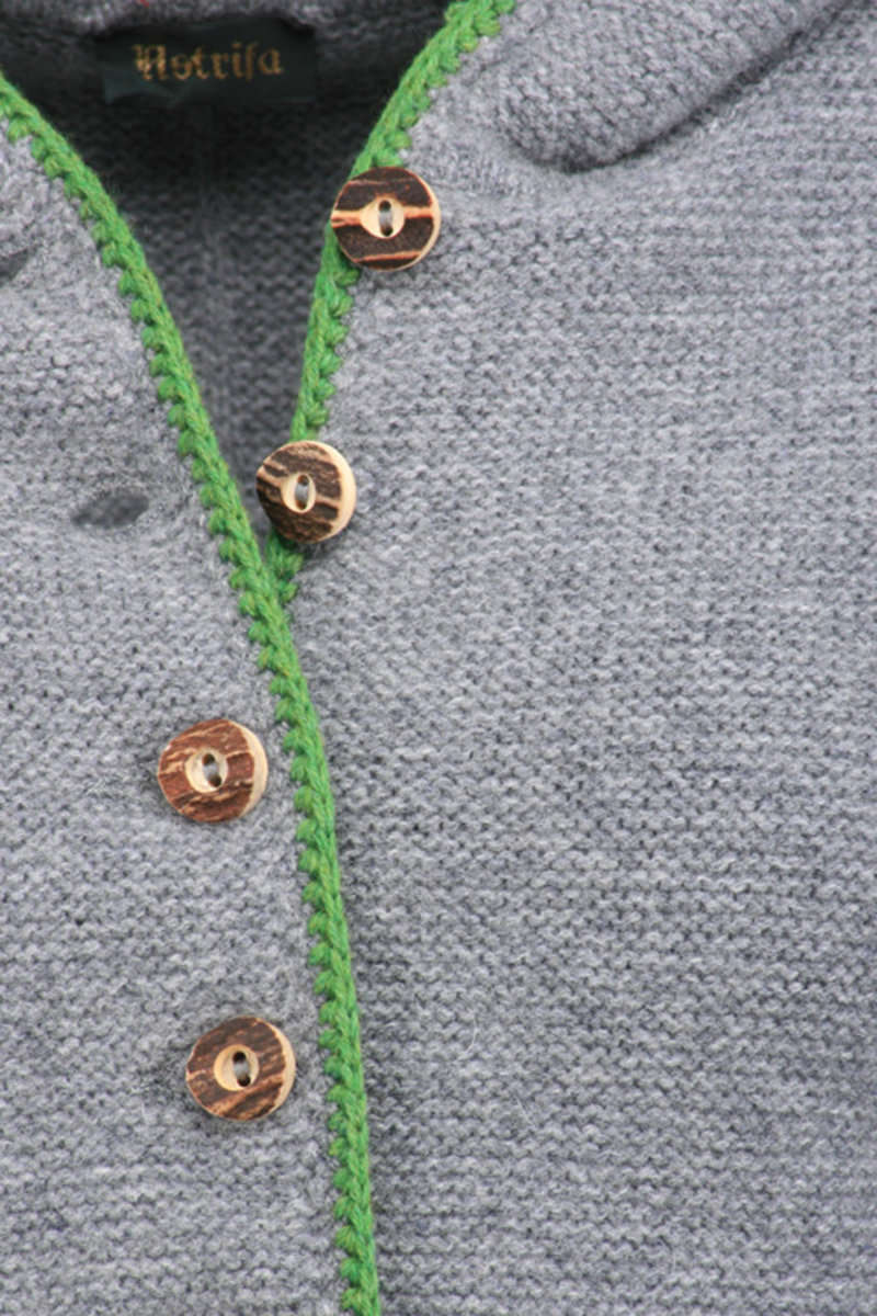 Trachten Strickjacke mit Kapuze grau-grün 'Fiona' Bild 2