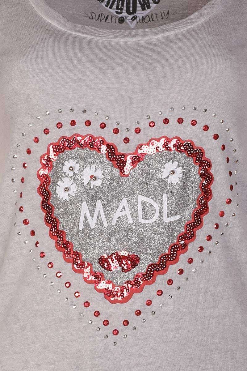 Damen T-Shirt 'Madl' grau Bild 2