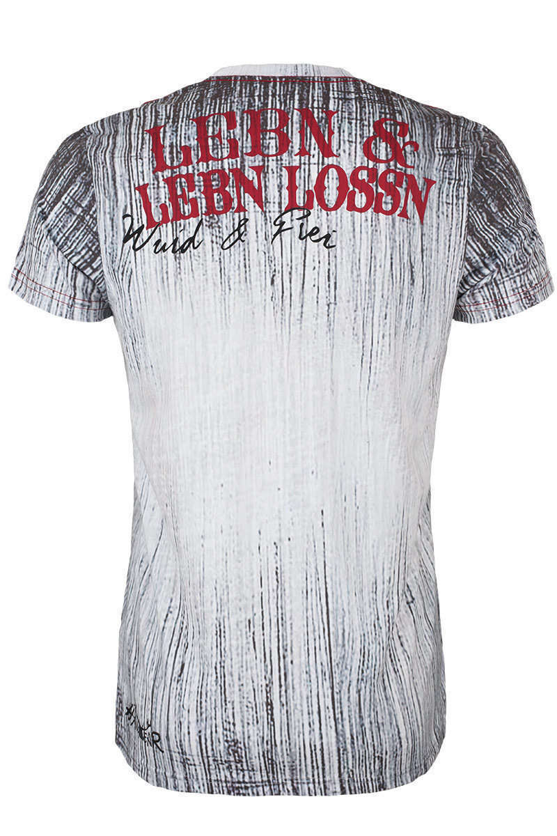 Herren Trachten T-Shirt  'Lebn lossn, Wild & Frei' anthrazit Bild 2
