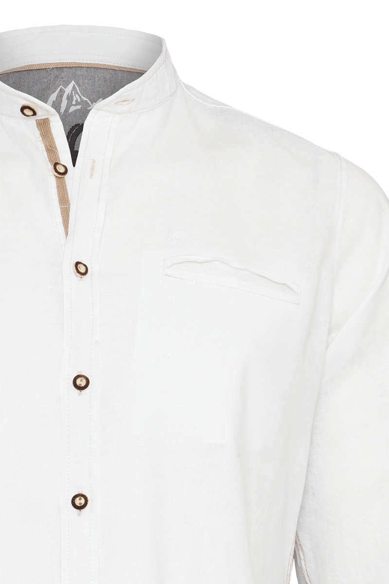 Stehbund-Trachtenhemd Slim Fit weiß Bild 2