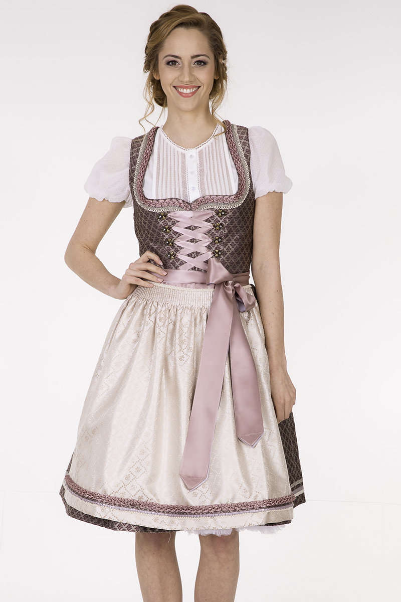 Dirndl bordeaux creme Bild 2