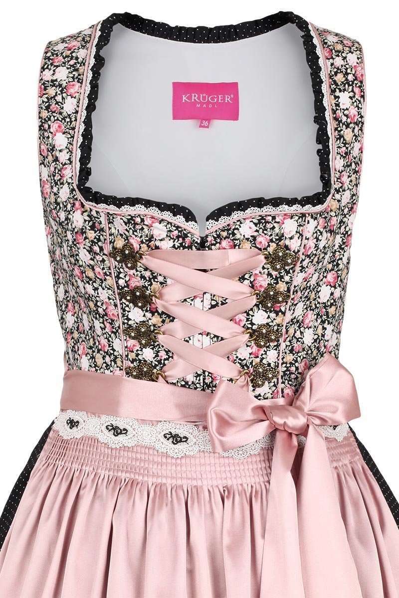 Dirndl kurz rosa schwarz Blmchenprint Bild 2