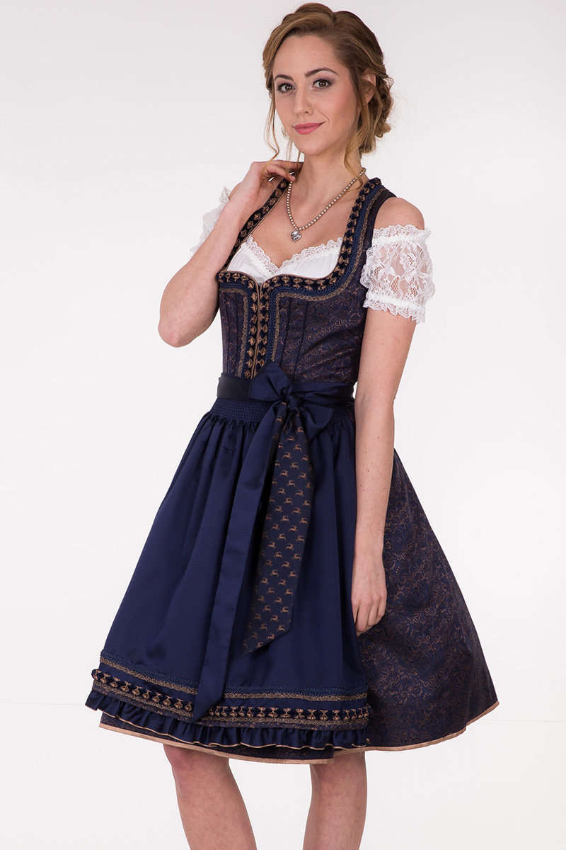 Midi Dirndl blau kupfer Bild 2