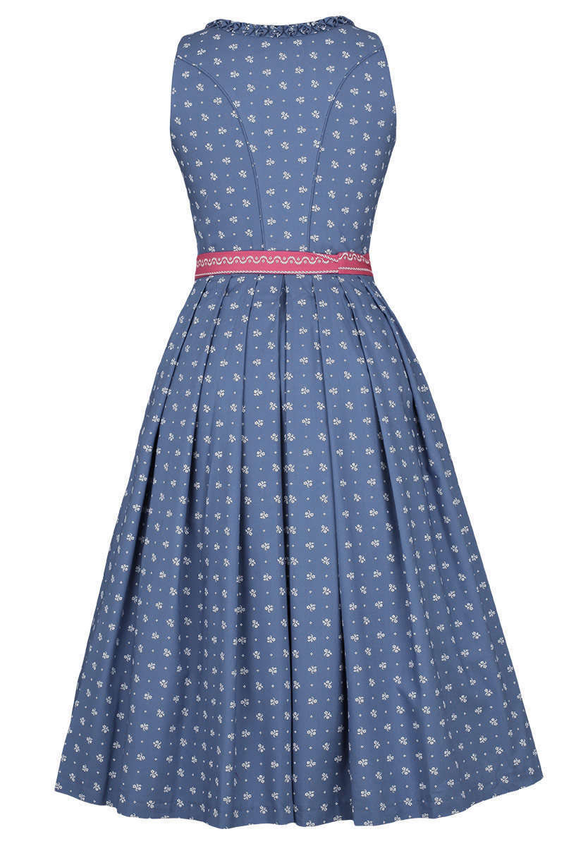 Baumwolldirndl midi blau pink Bild 2