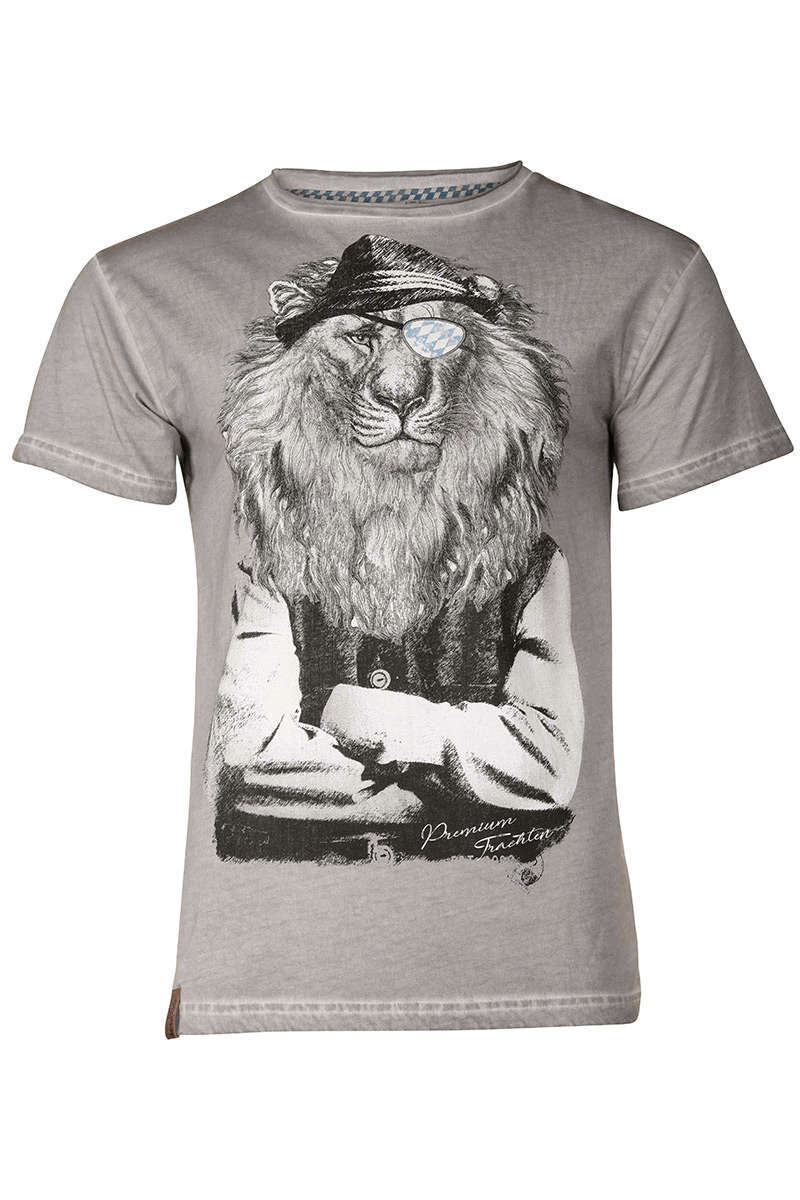 Herren T-Shirt 'Löwe Leopold' grau