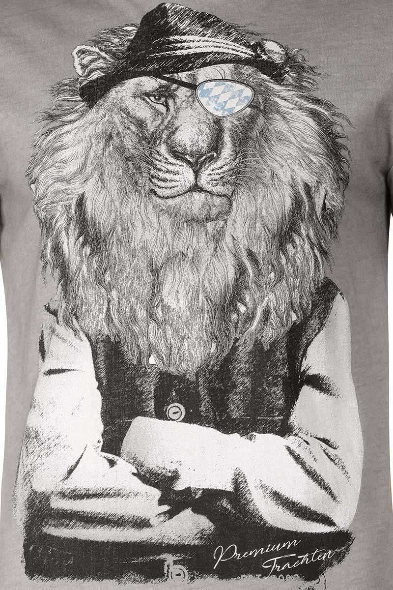 Herren T-Shirt 'Löwe Leopold' grau Bild 2