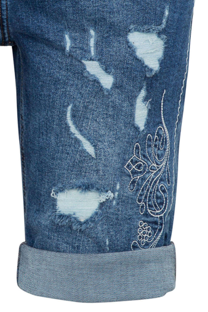 Herren Jeans Stickerei blau Bild 2