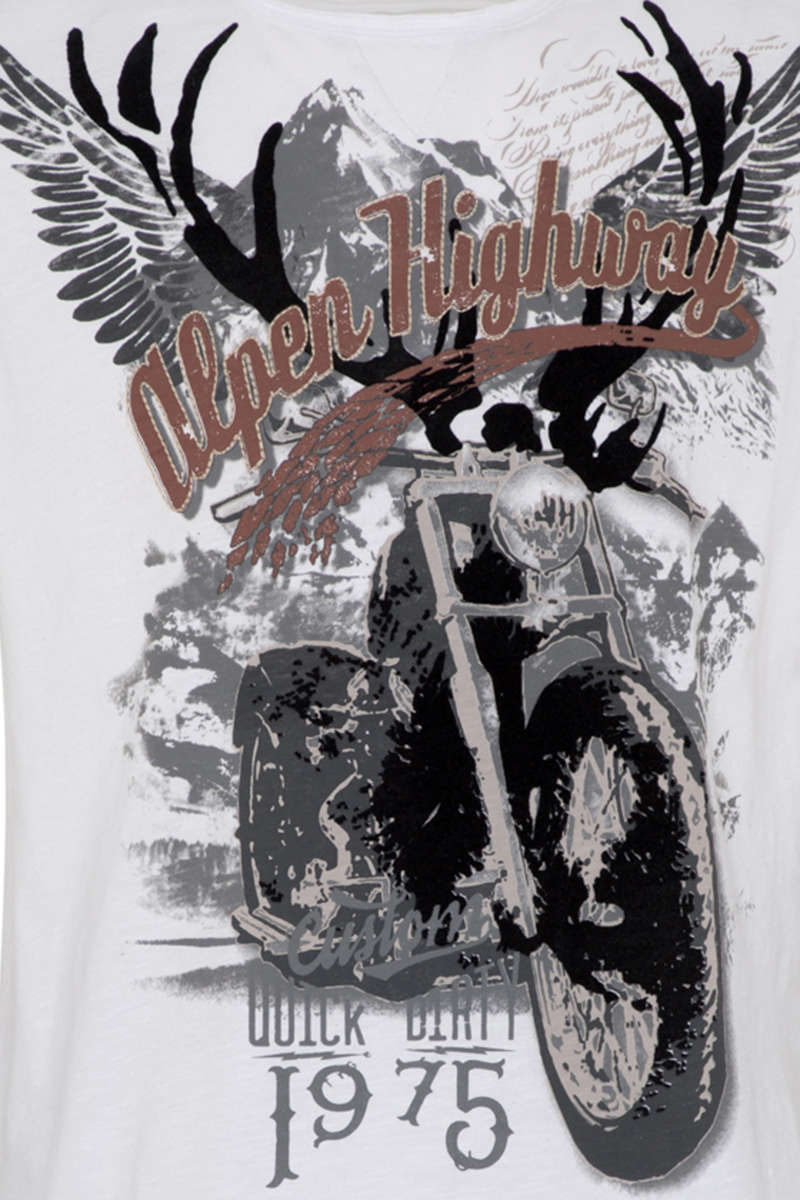 Herren T-Shirt 'Alpen Highway 1975' weiss Bild 2