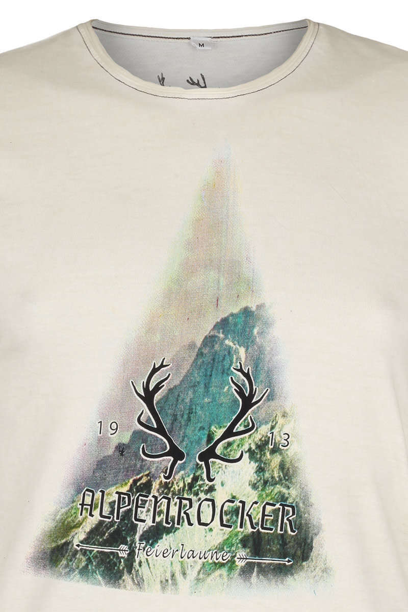 Herren Trachten T-Shirt 'Alpenrocker' grau Bild 2