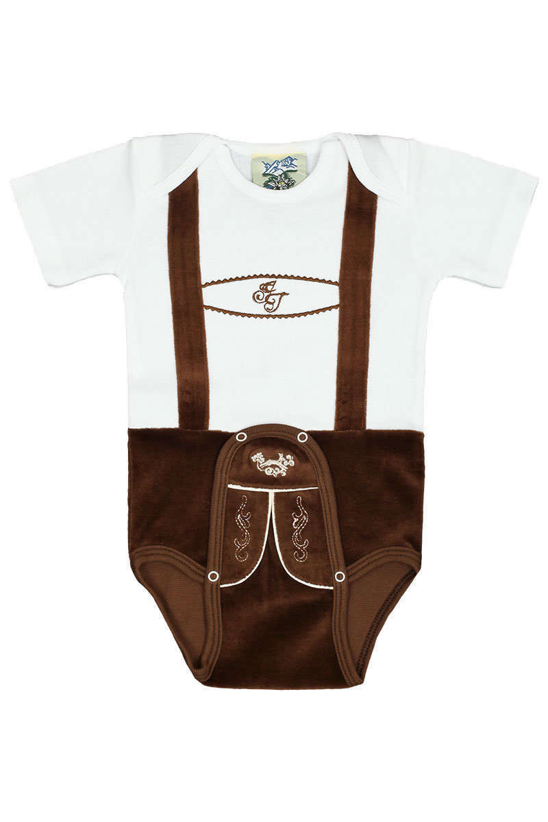 Babybody Lederhose braun kurz