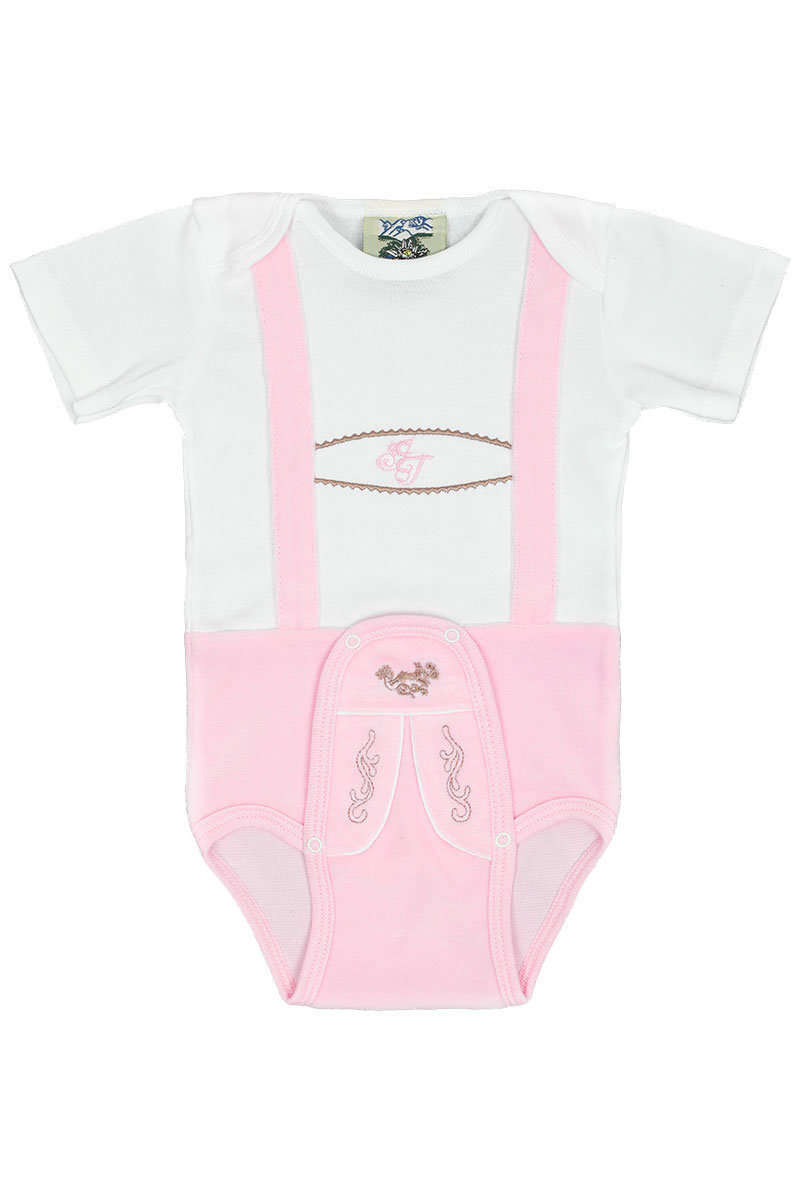 Babybody Lederhose rosa kurz