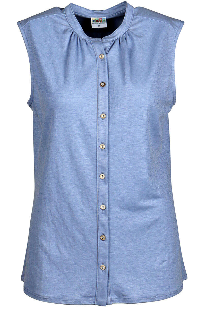 Damen Bluse ohne Arm hellblau