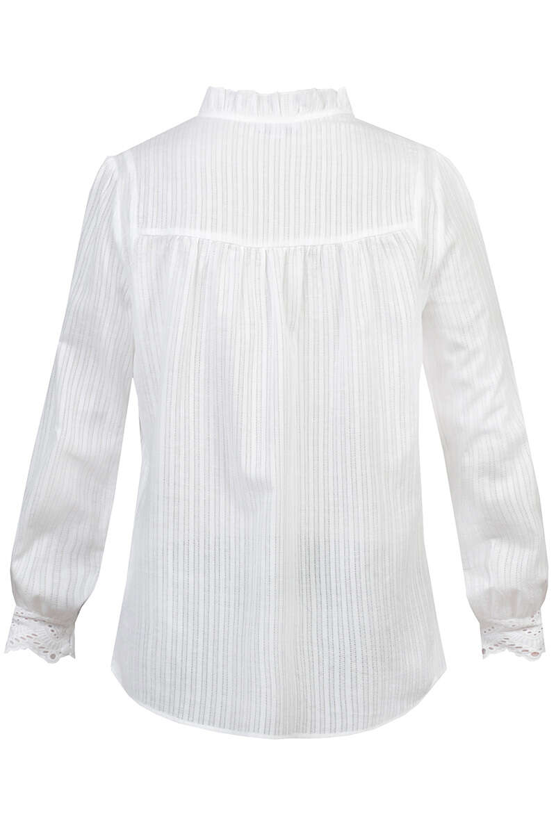 Langärmlige Trachten-Bluse mit Stehkragen offwhite Bild 2