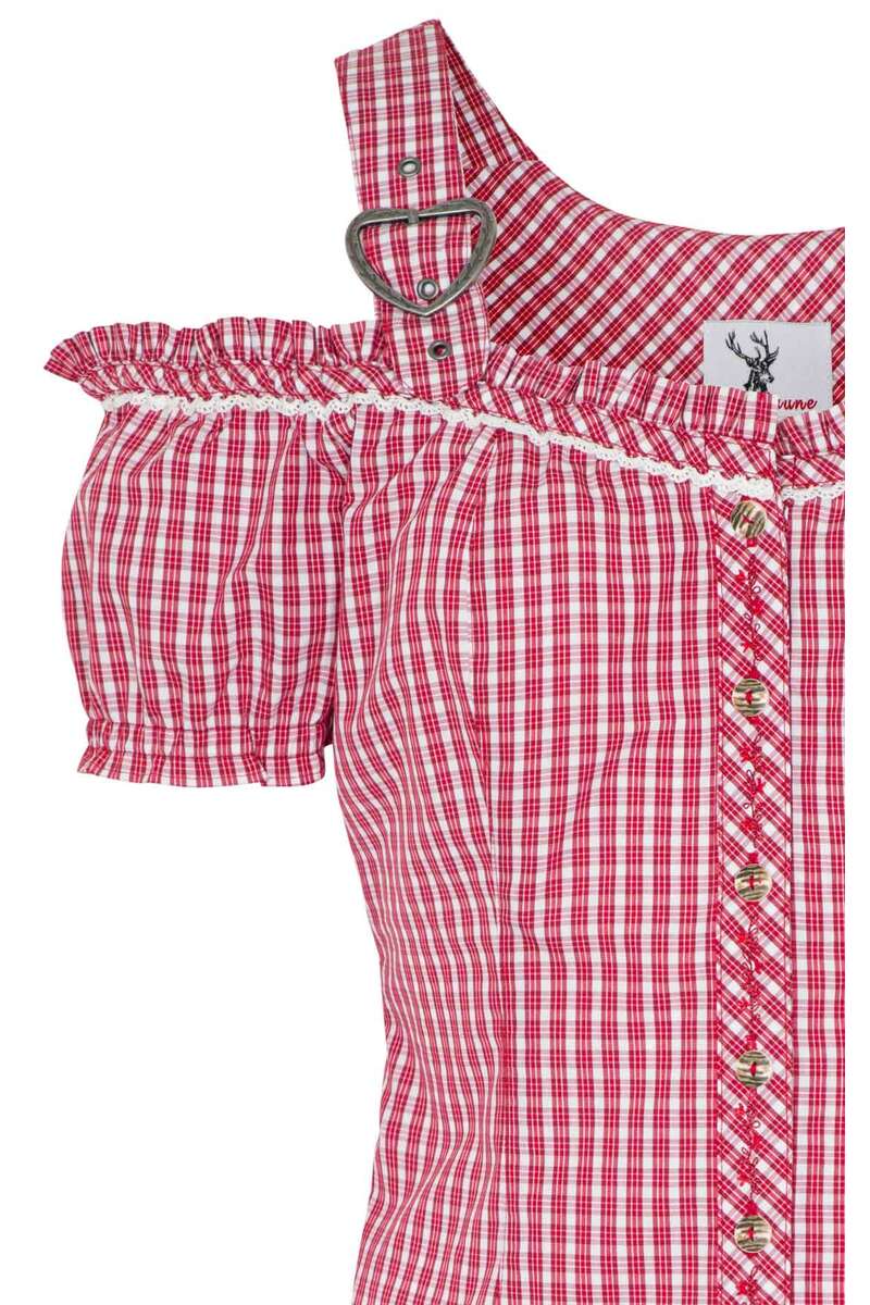 Trachten Carmenbluse kariert rot Bild 2