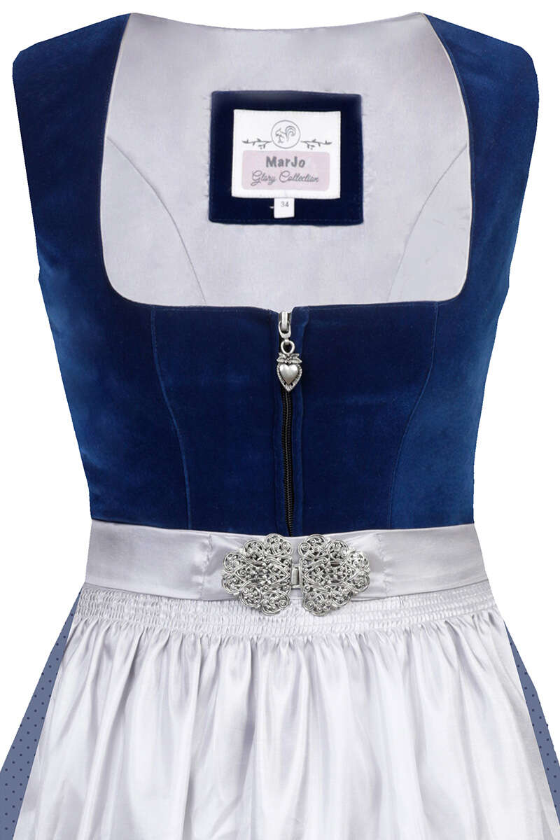 Samt-Dirndl midi saphierblau Bild 2