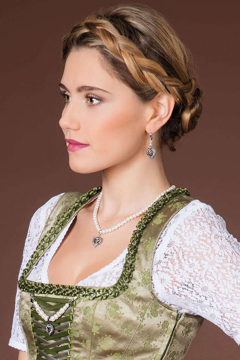 Dirndl-Mini-Charivari 'Trachtenherz Hirsch' altsilber Bild 2