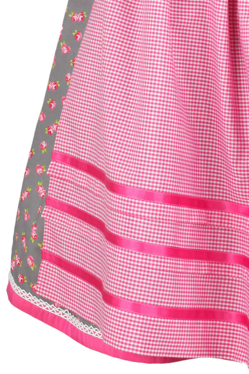 Damen Dirndl grau-pink mit Rosen Bild 2