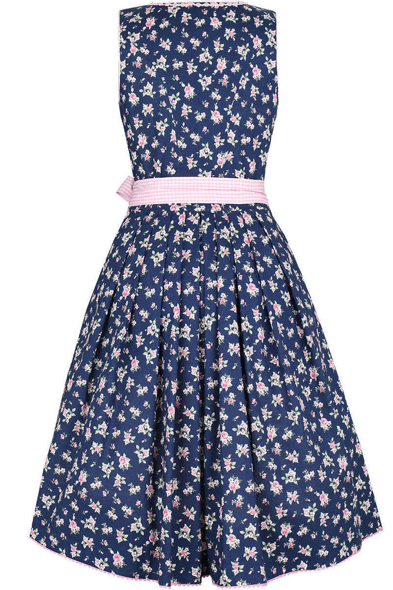 Dirndl kurz blau-rosa mit Rosen Bild 2