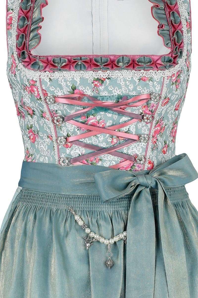 Dirndl kurz Rosen grau-petrol Bild 2