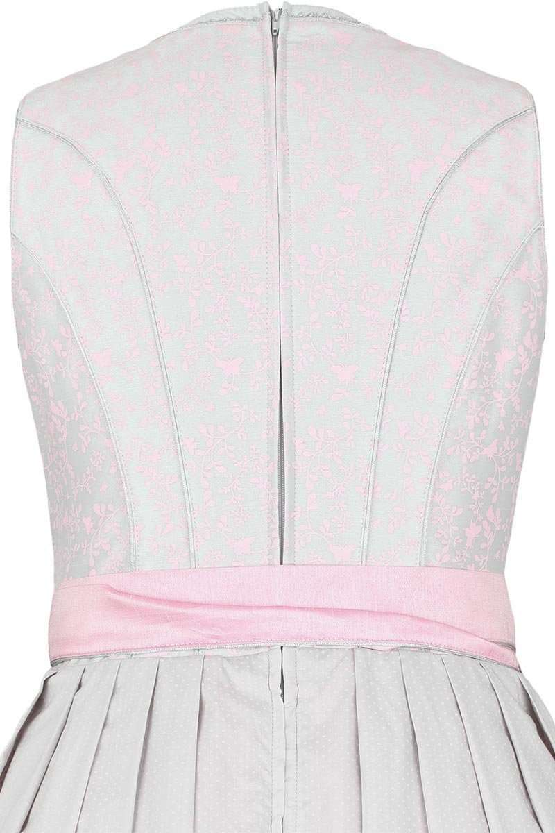 Dirndl kurz florales Muster hellgrau-rosa Bild 2