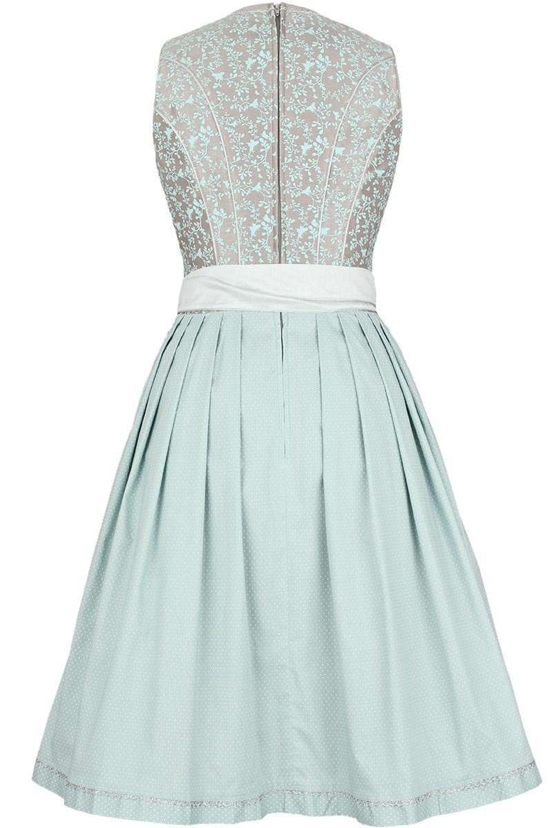 Dirndl kurz florales Muster taupe-mint Bild 2