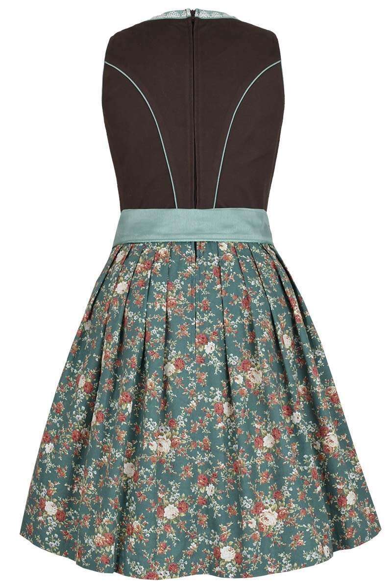 Dirndl kurz braun mint Blumenrock Bild 2