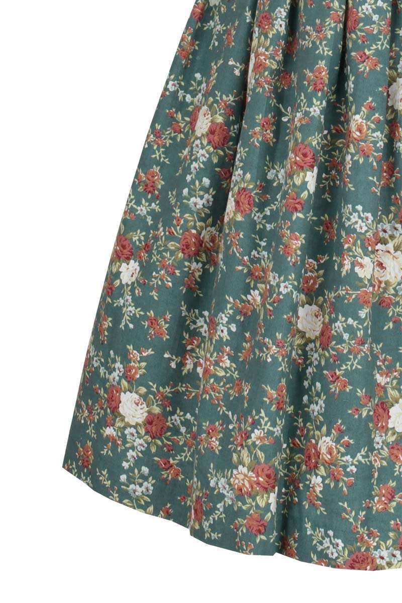 Dirndl kurz braun mint Blumenrock Bild 2