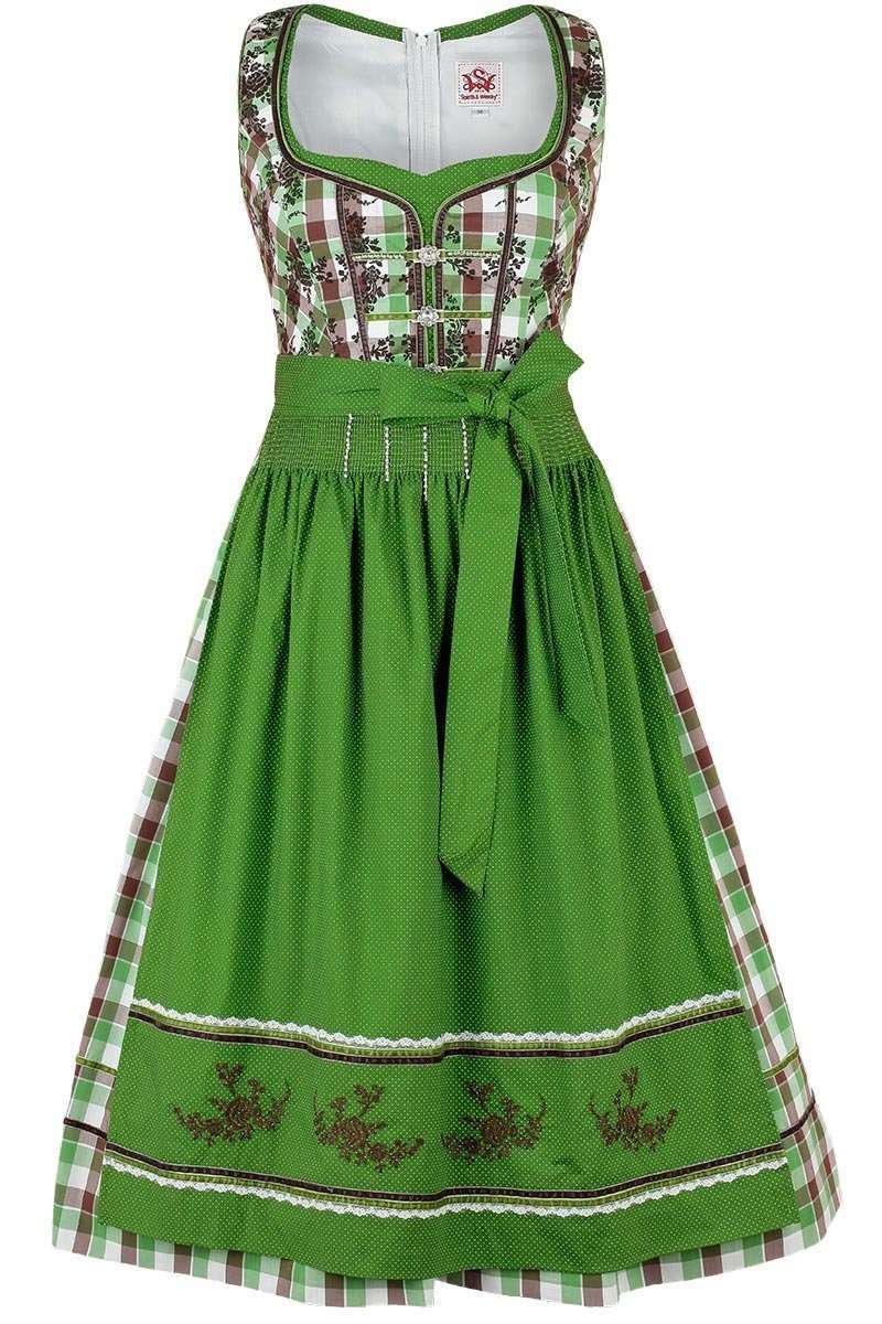 Dirndl mittel kariert mit 2 Schrzen