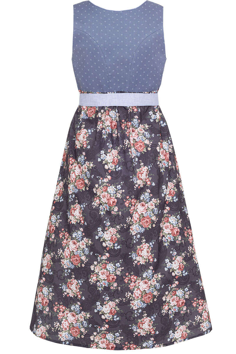 Umstands-Dirndl mit Blumen blau Bild 2