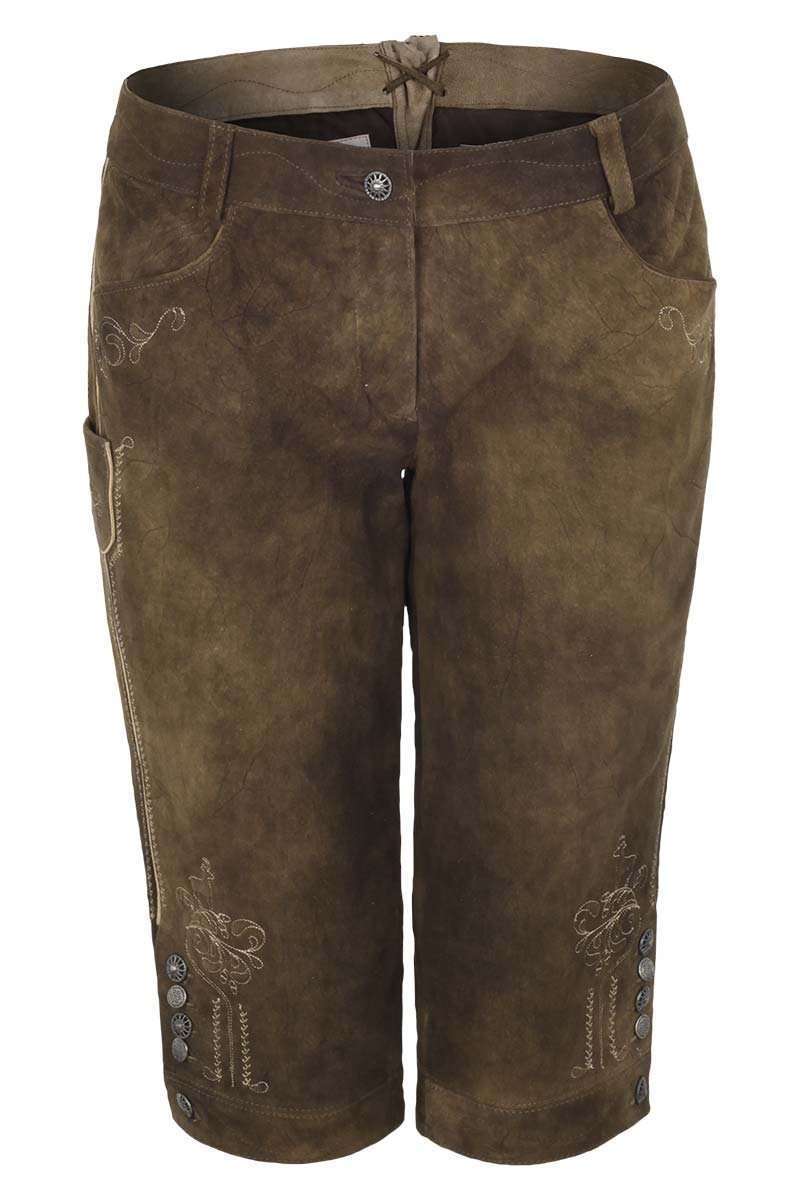 Damen Kniebundhose Ziegenvelour Leder braun Bild 2