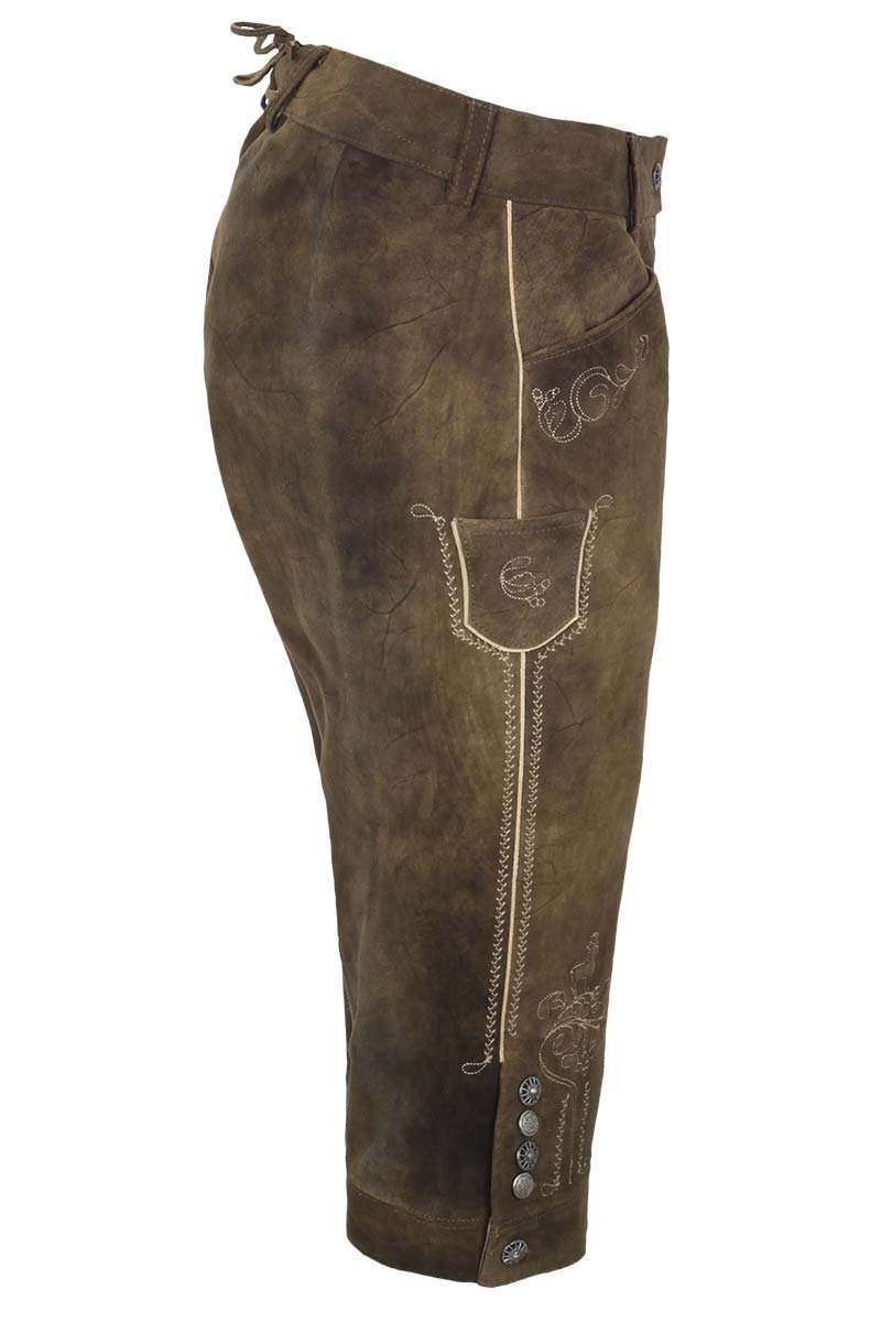 Damen Kniebundhose Ziegenvelour Leder braun Bild 2