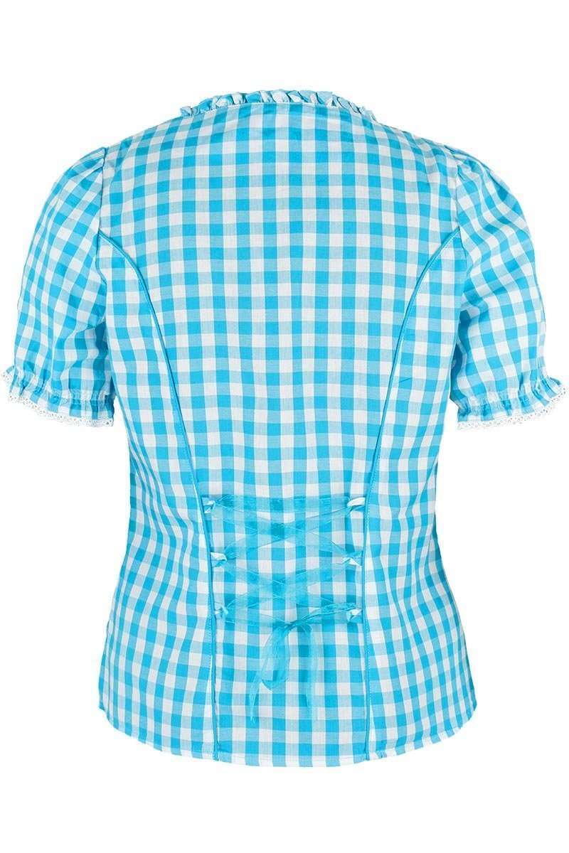 Miederbluse kariert trkis-wei Bild 2