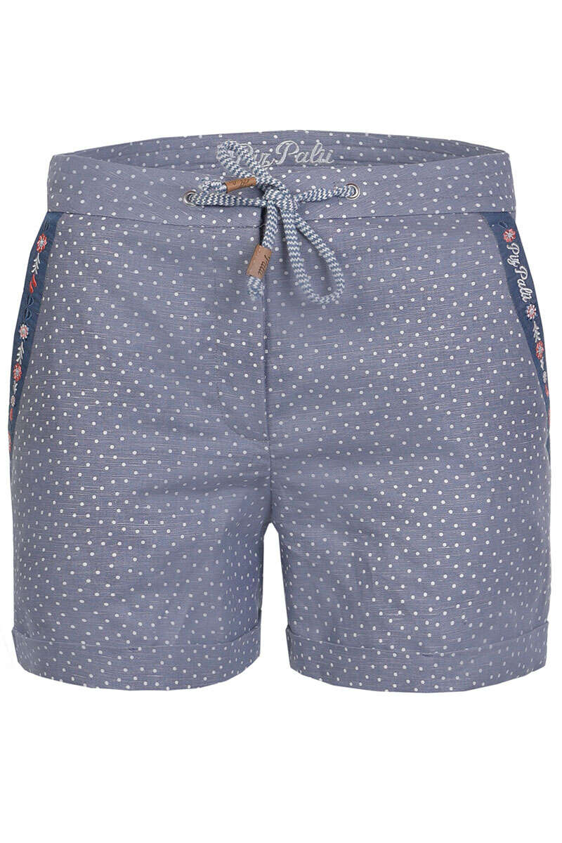 Damen-Shorts Outdoorhose gepunktet blau