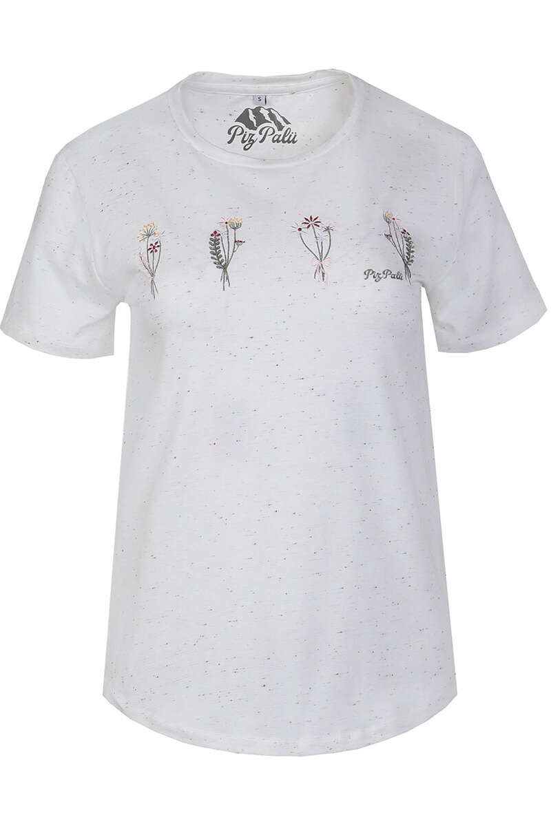 Damen T-Shirt 'Blumensträuße' yetiweiß