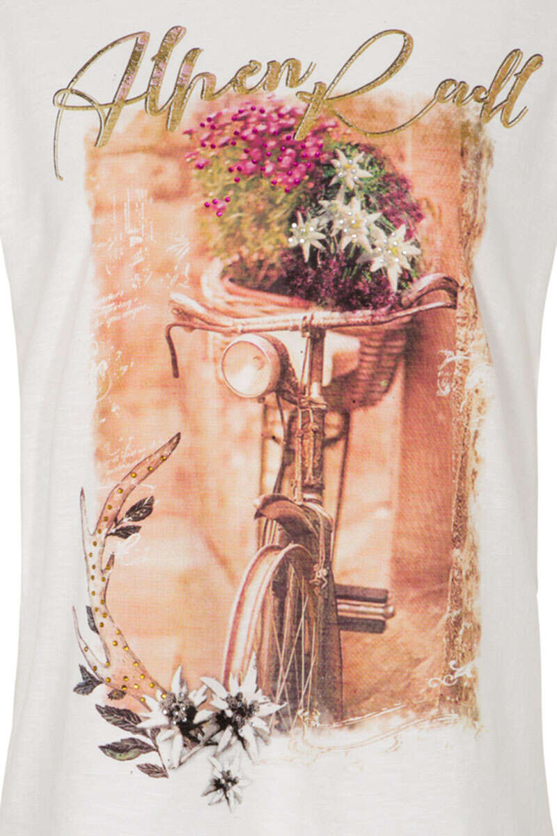 Damen T-Shirt 'Alpenradl' offwhite Bild 2