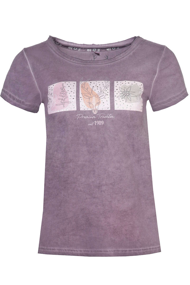 Damen T-Shirt Pflaume