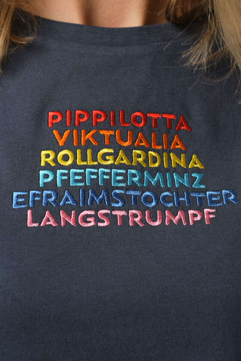 Damen T-Shirt 'Pippilotta Viktualia' dunkelblau Bild 2