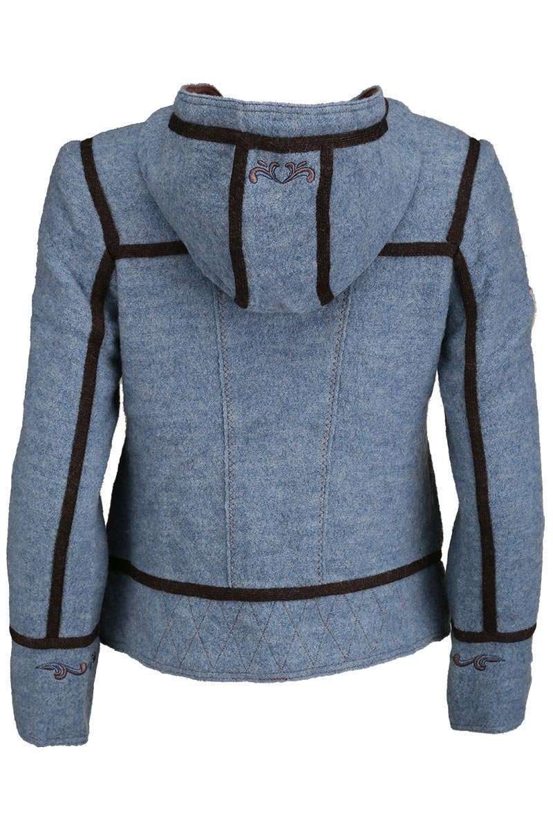 Damen Walkjacke mit Kapuze hellblau Bild 2