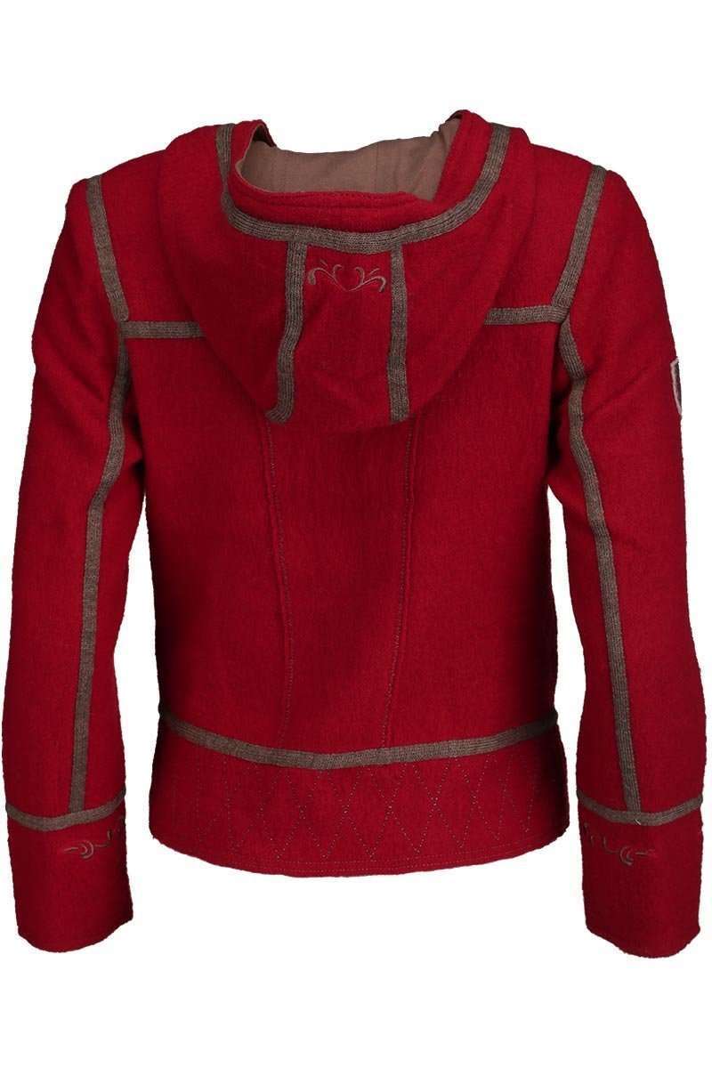 Damen Walkjacke mit Kapuze rot Bild 2