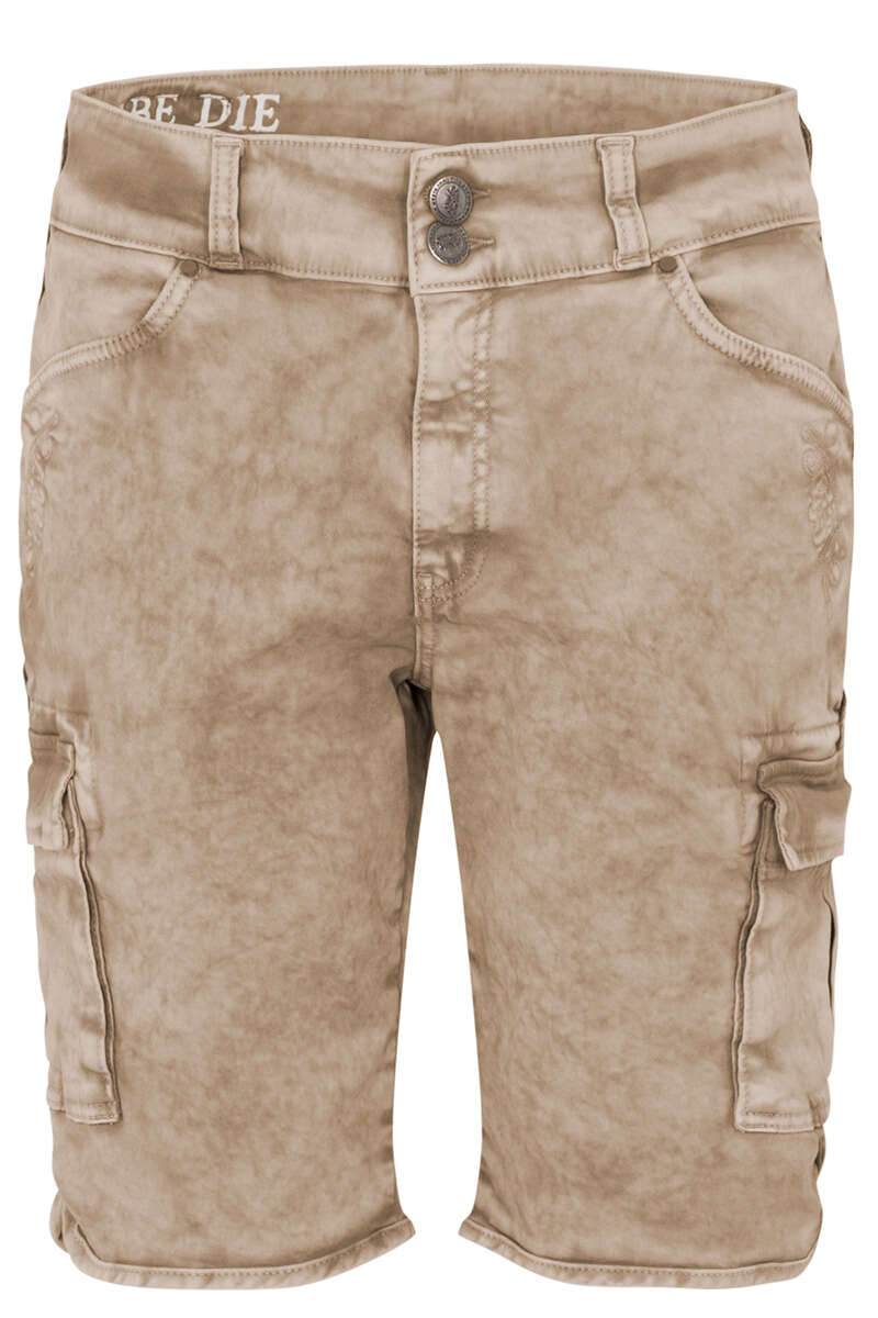 Herren Jeans Bermuda Cargo schlamm