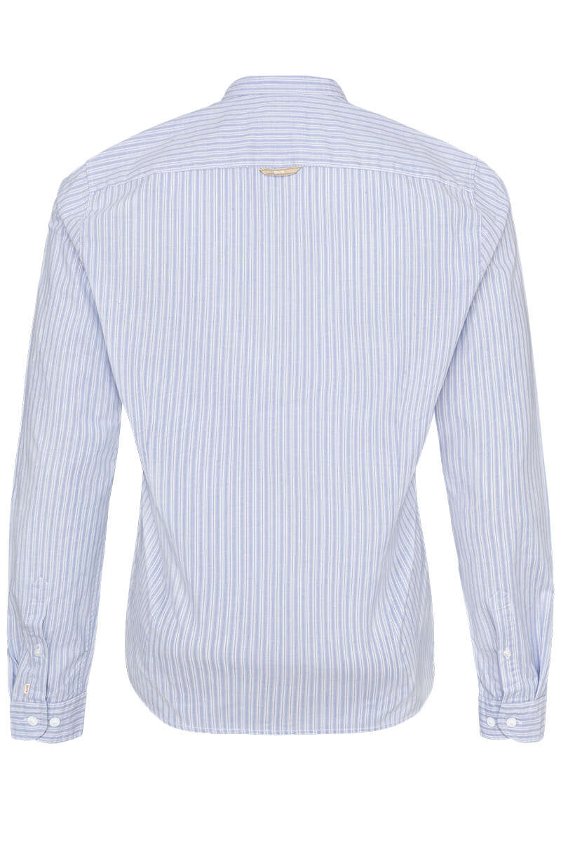 Herren Trachtenhemd slim hellblau gestreift Bild 2