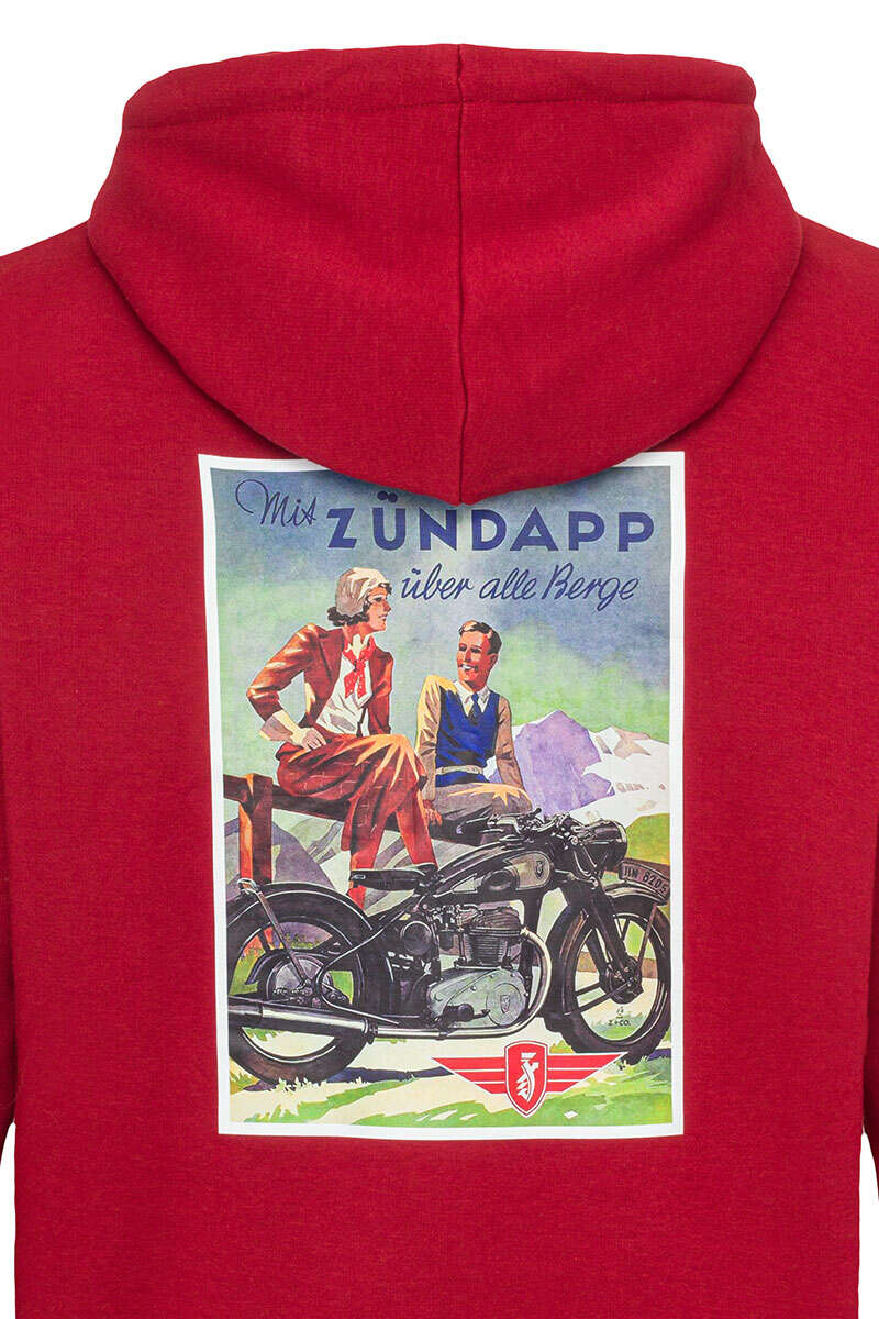 Kapuzen-Hoodie 'Zndapp' dunkelrot Bild 2