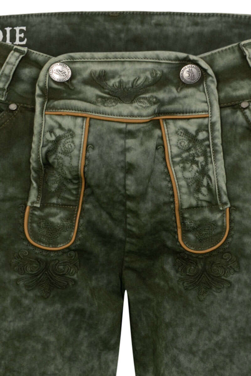 Herren Jeans 'Lederhose' armygrn Bild 2