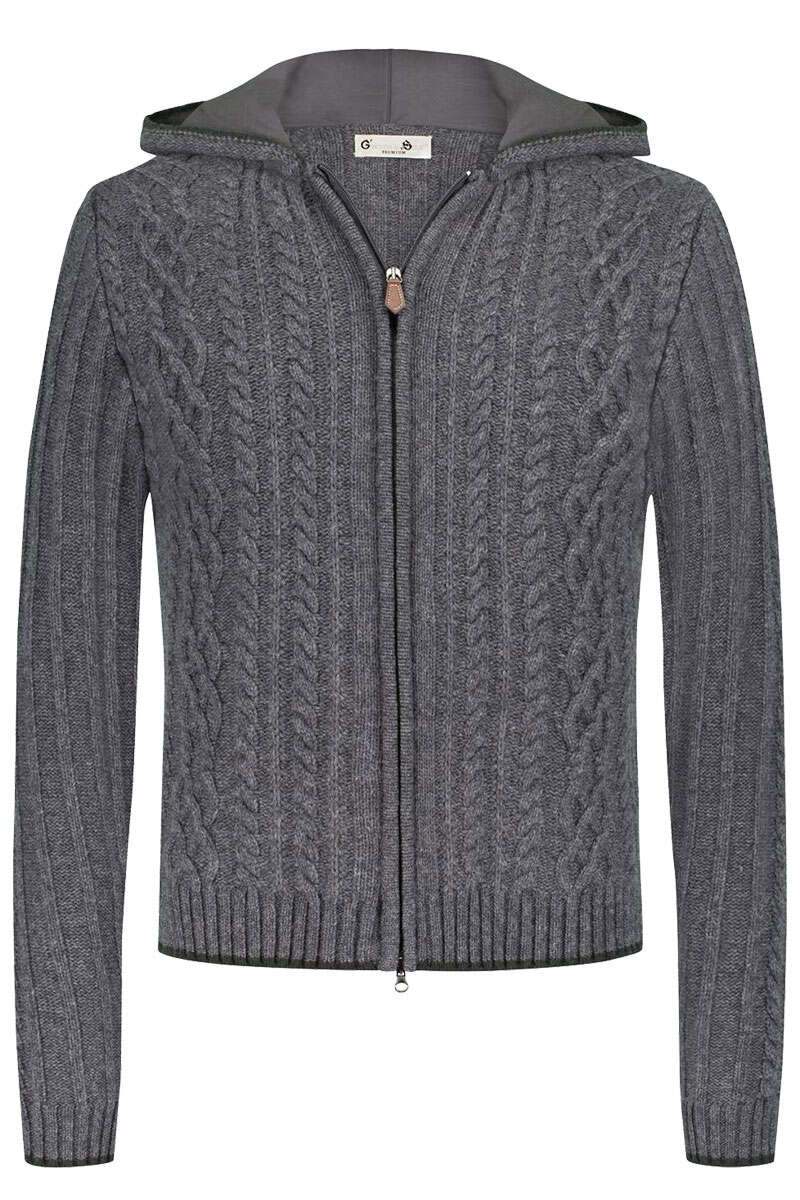 Herren Trachtenstrickjacke grau grn