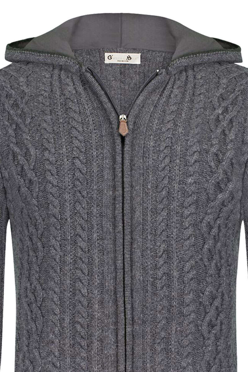 Herren Trachtenstrickjacke grau grn Bild 2