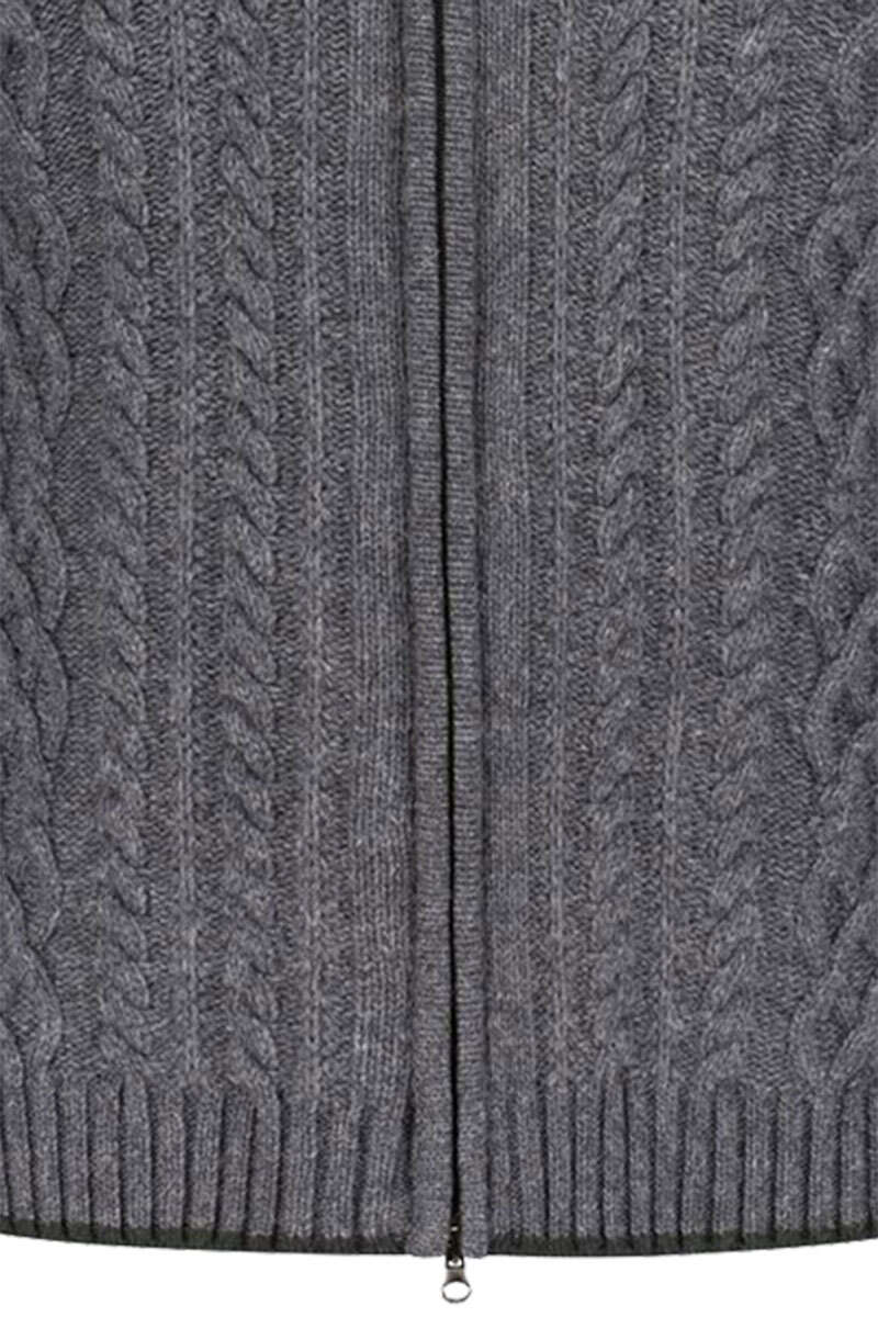 Herren Trachtenstrickjacke grau grn Bild 2