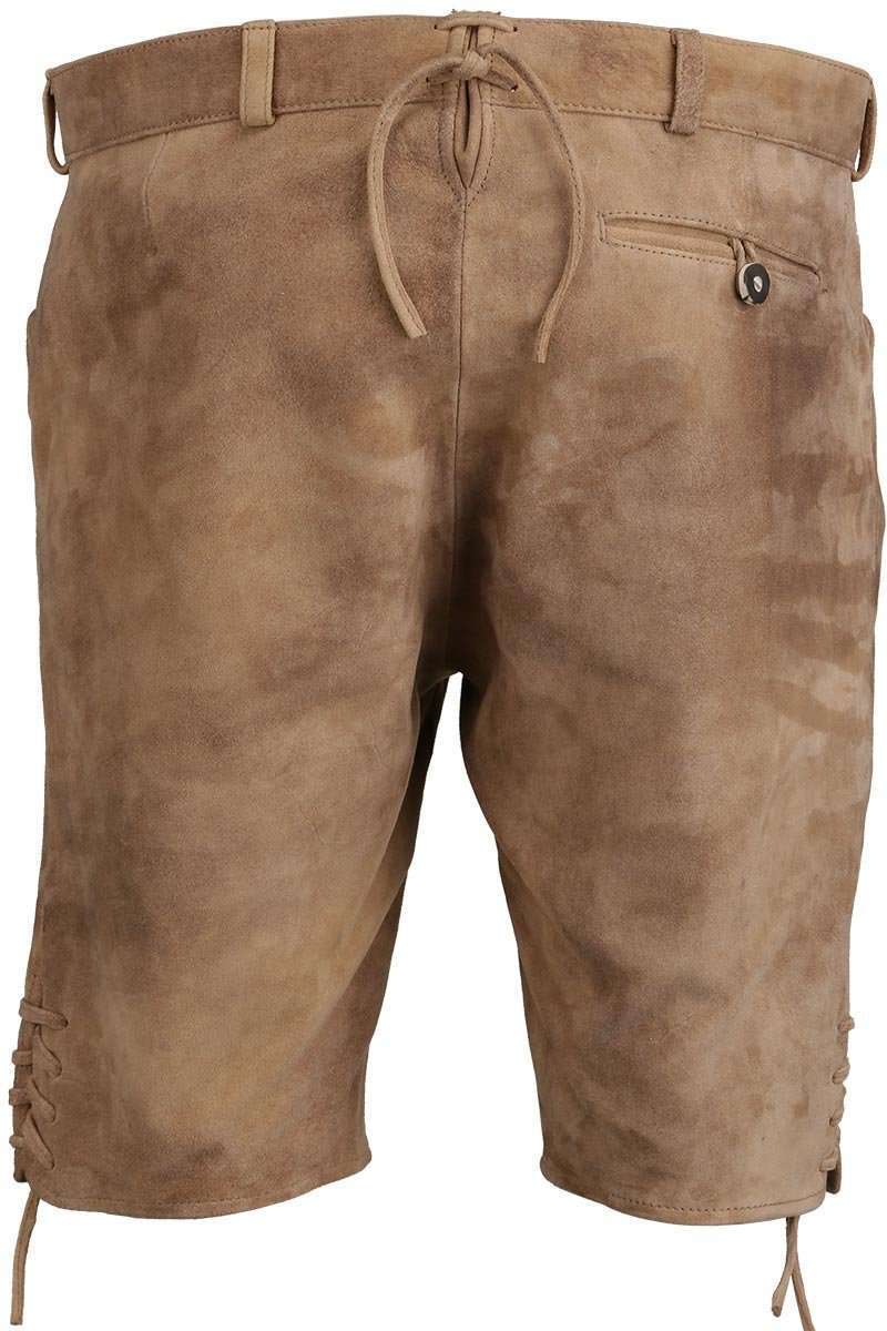 Schlichte kurze Lederhose hellbraun Bild 2