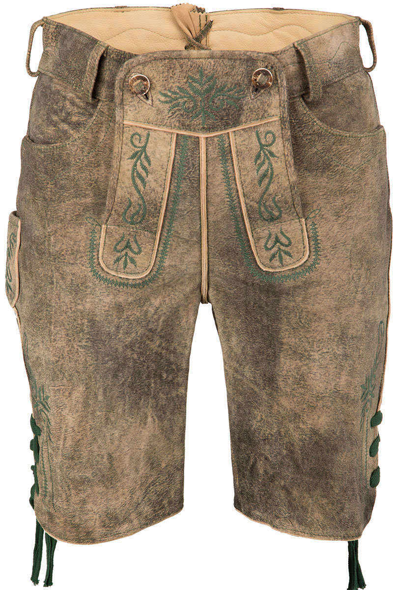 Kurze Lederhose mit Grtel Geweih Bild 2